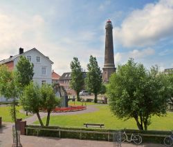 Blick von der Wohnung auf den Leuchtturm